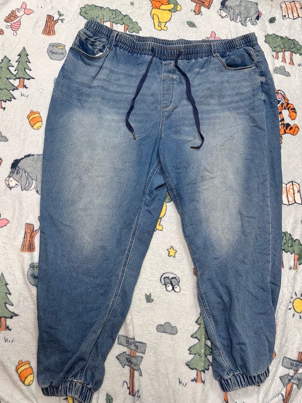 Terra & Sky Blue Women’s Jeggings with Drawstring Waist